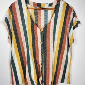 Torrid Button Up Short Sleeve Shirt size 2 (2XL)